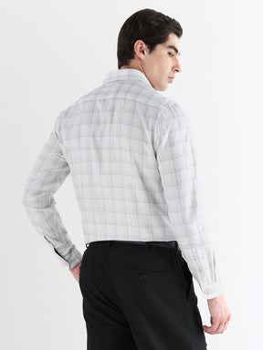 Men Slim Fit Pure Cotton Checked Formal Shirt
