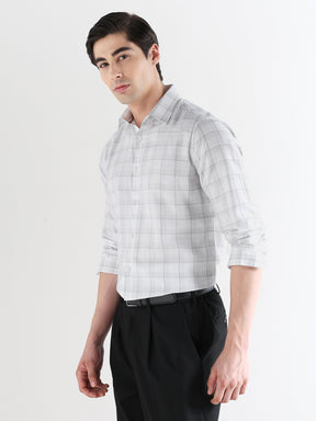Men Slim Fit Pure Cotton Checked Formal Shirt