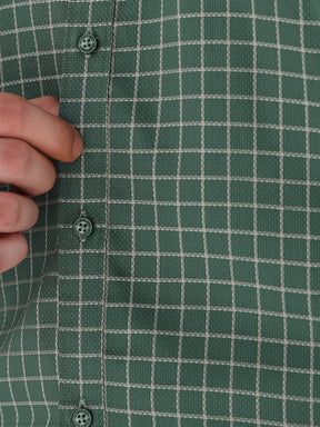 Men Comfort Fit Pure Cotton Checked Formal Shirt