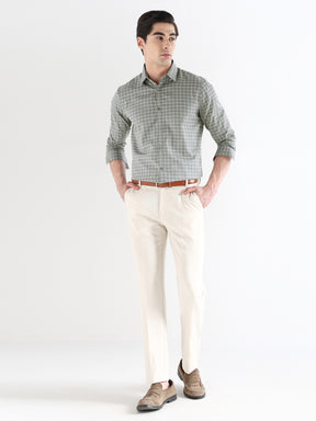 Men Comfort Fit Pure Cotton Checked Formal Shirt