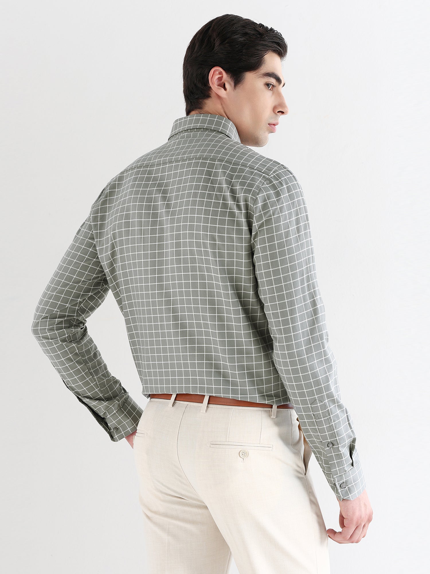Men Comfort Fit Pure Cotton Checked Formal Shirt