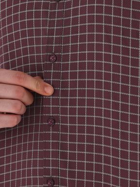 Men Comfort Fit Pure Cotton Checked Formal Shirt