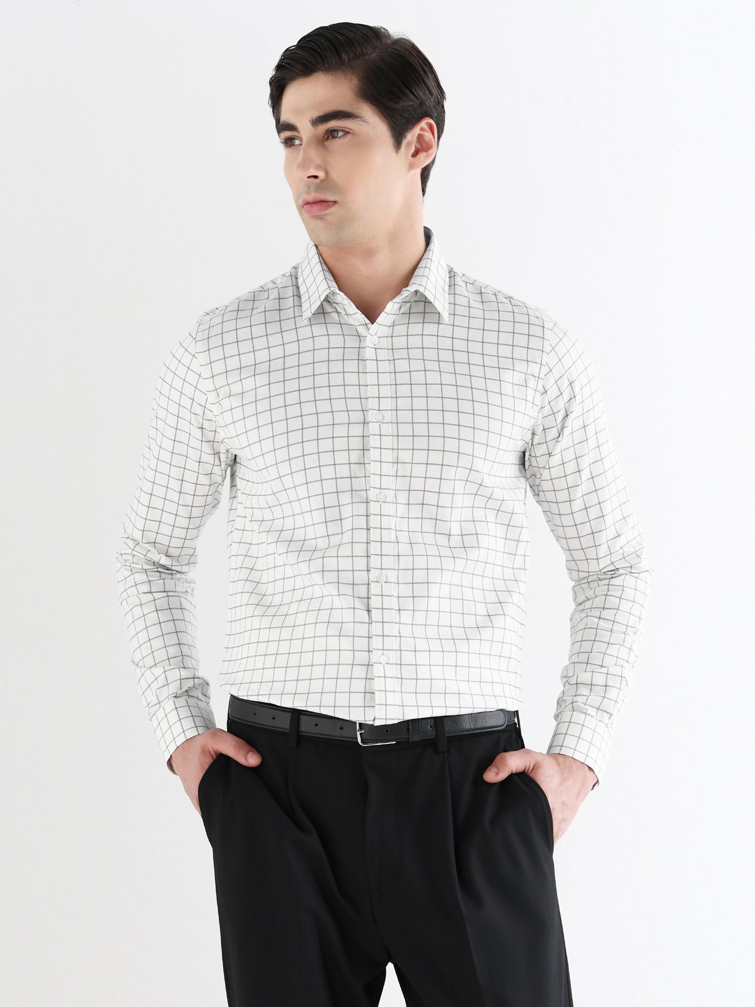 Men Comfort Fit Pure Cotton Checked Formal Shirt