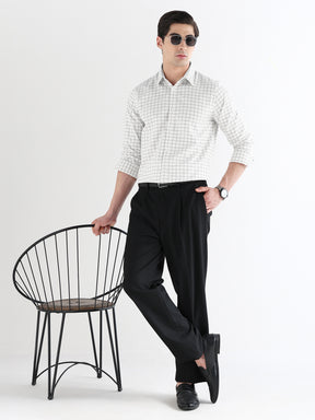 Men Comfort Fit Pure Cotton Checked Formal Shirt