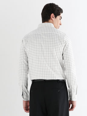 Men Comfort Fit Pure Cotton Checked Formal Shirt