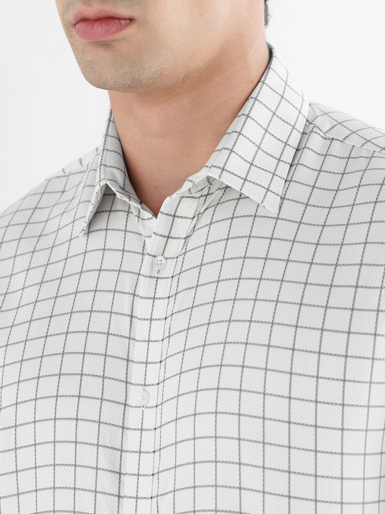 Men Comfort Fit Pure Cotton Checked Formal Shirt