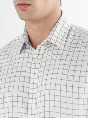 Men Comfort Fit Pure Cotton Checked Formal Shirt