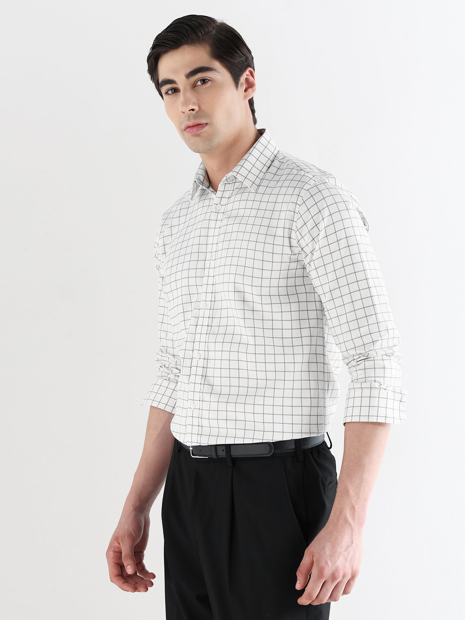 Men Comfort Fit Pure Cotton Checked Formal Shirt