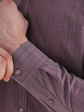 Men Comfort Fit Pure Cotton Checked Formal Shirt