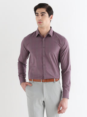 Men Comfort Fit Pure Cotton Checked Formal Shirt