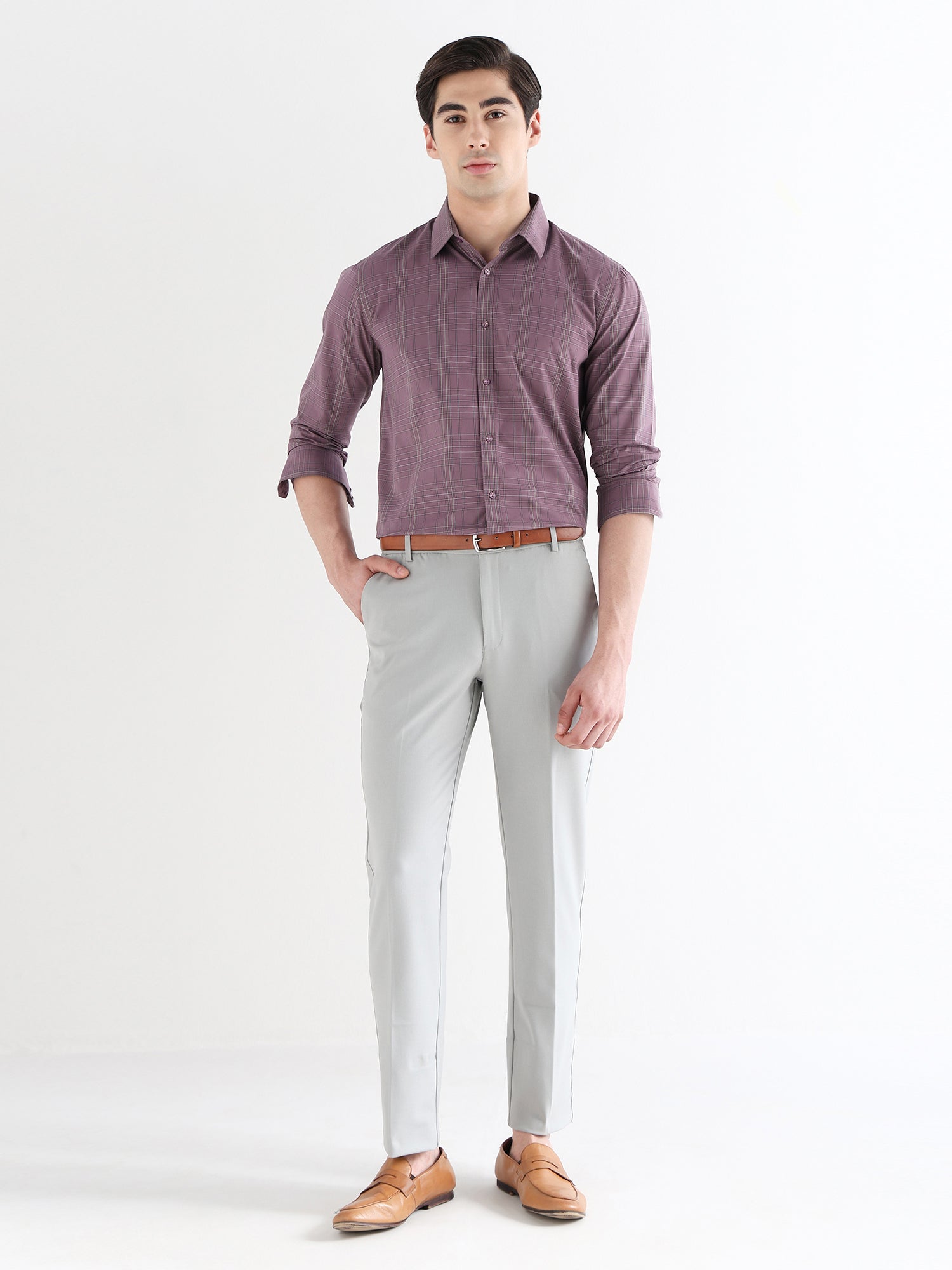 Men Comfort Fit Pure Cotton Checked Formal Shirt