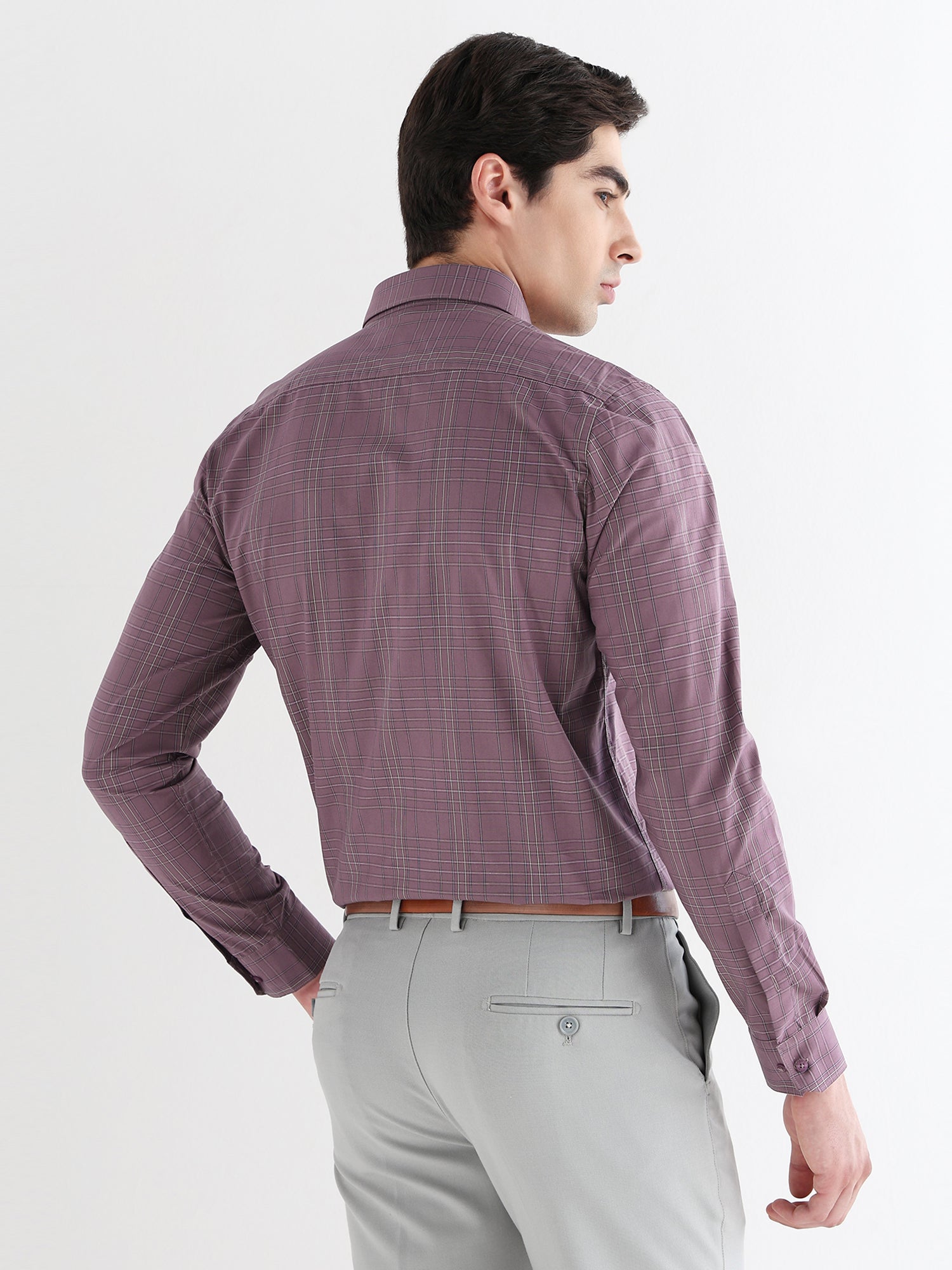 Men Comfort Fit Pure Cotton Checked Formal Shirt