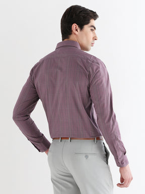 Men Comfort Fit Pure Cotton Checked Formal Shirt