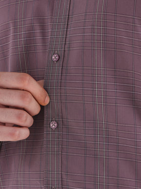 Men Comfort Fit Pure Cotton Checked Formal Shirt