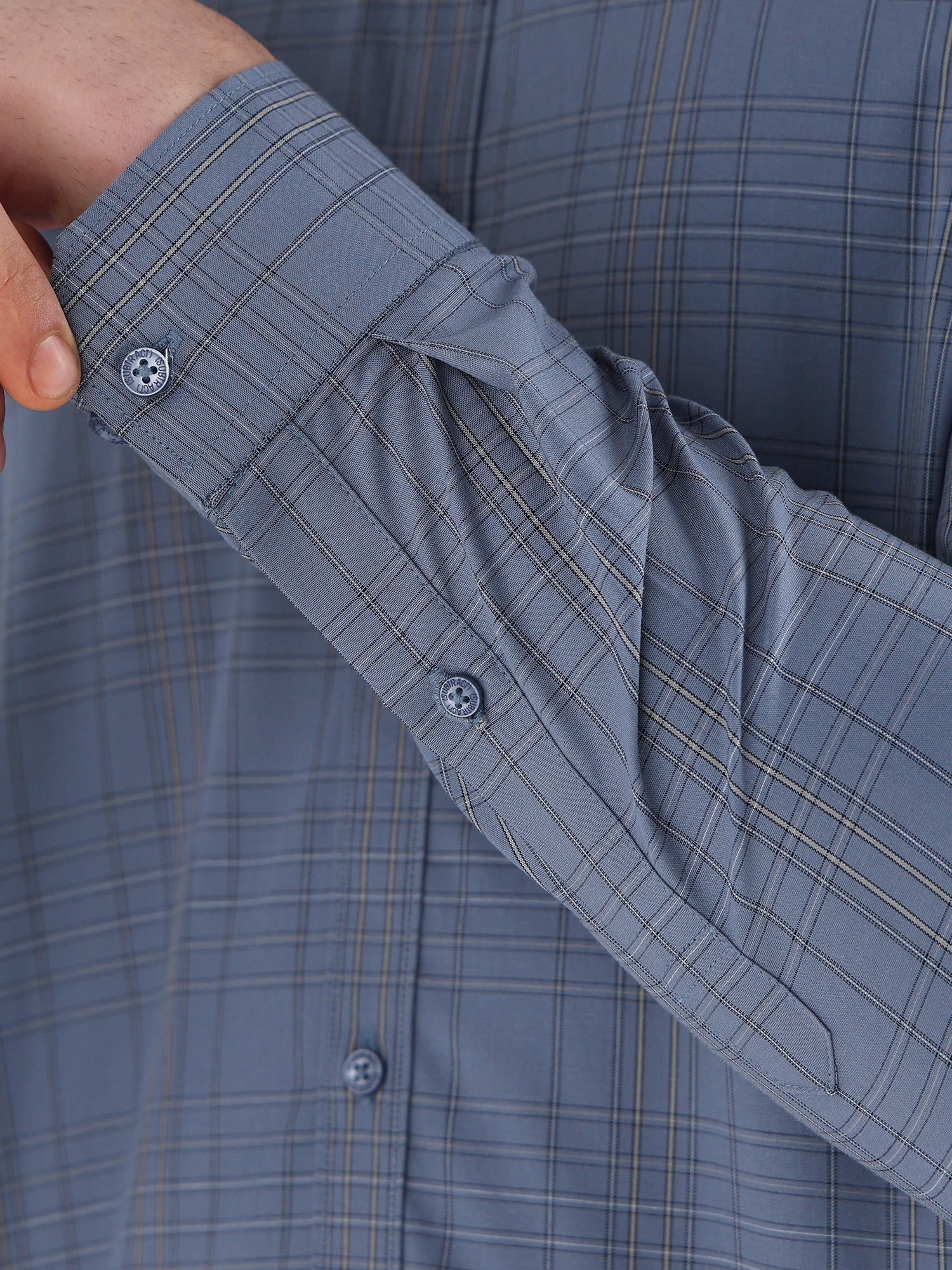 Men Comfort Fit Pure Cotton Checked Formal Shirt