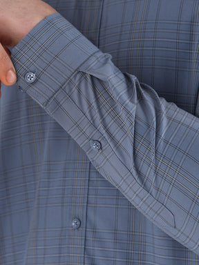 Men Comfort Fit Pure Cotton Checked Formal Shirt