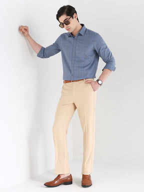 Men Comfort Fit Pure Cotton Checked Formal Shirt