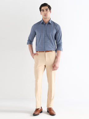Men Comfort Fit Pure Cotton Checked Formal Shirt