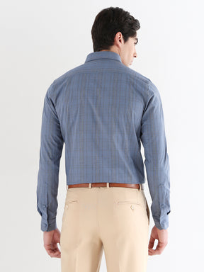 Men Comfort Fit Pure Cotton Checked Formal Shirt