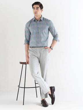 Men Comfort Fit Pure Cotton Checked Formal Shirt