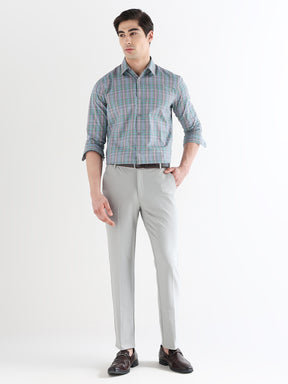 Men Comfort Fit Pure Cotton Checked Formal Shirt