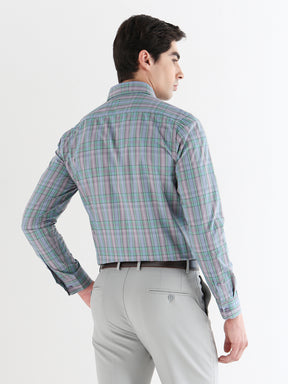 Men Comfort Fit Pure Cotton Checked Formal Shirt