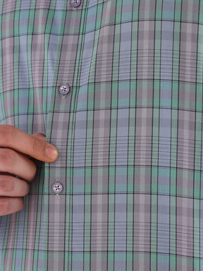 Men Comfort Fit Pure Cotton Checked Formal Shirt