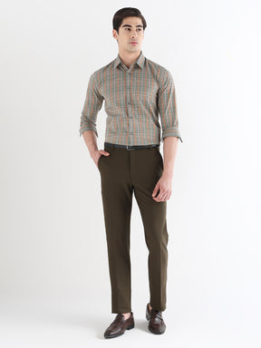 Men Comfort Fit Pure Cotton Checked Formal Shirt