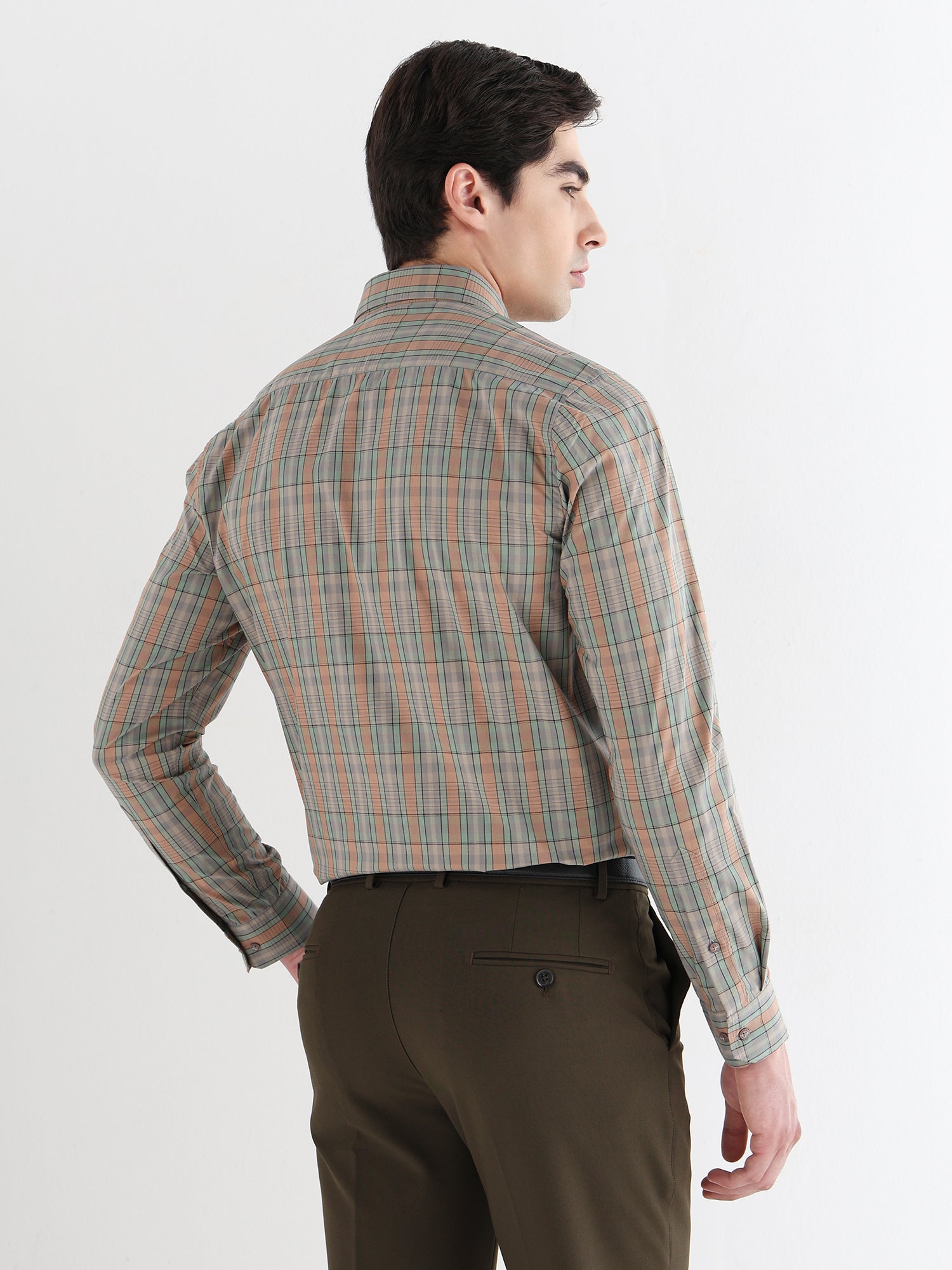 Men Comfort Fit Pure Cotton Checked Formal Shirt