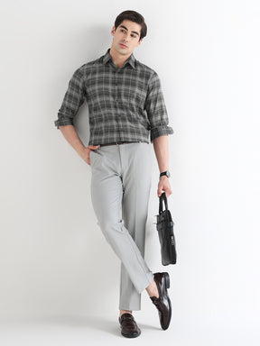 Men Comfort Fit Pure Cotton Checked Formal Shirt