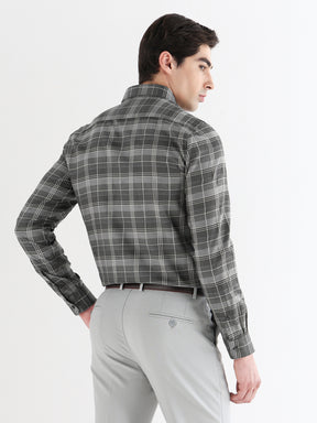 Men Comfort Fit Pure Cotton Checked Formal Shirt