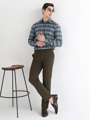 Men Comfort Fit Pure Cotton Checked Formal Shirt