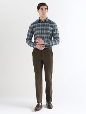 Men Comfort Fit Pure Cotton Checked Formal Shirt