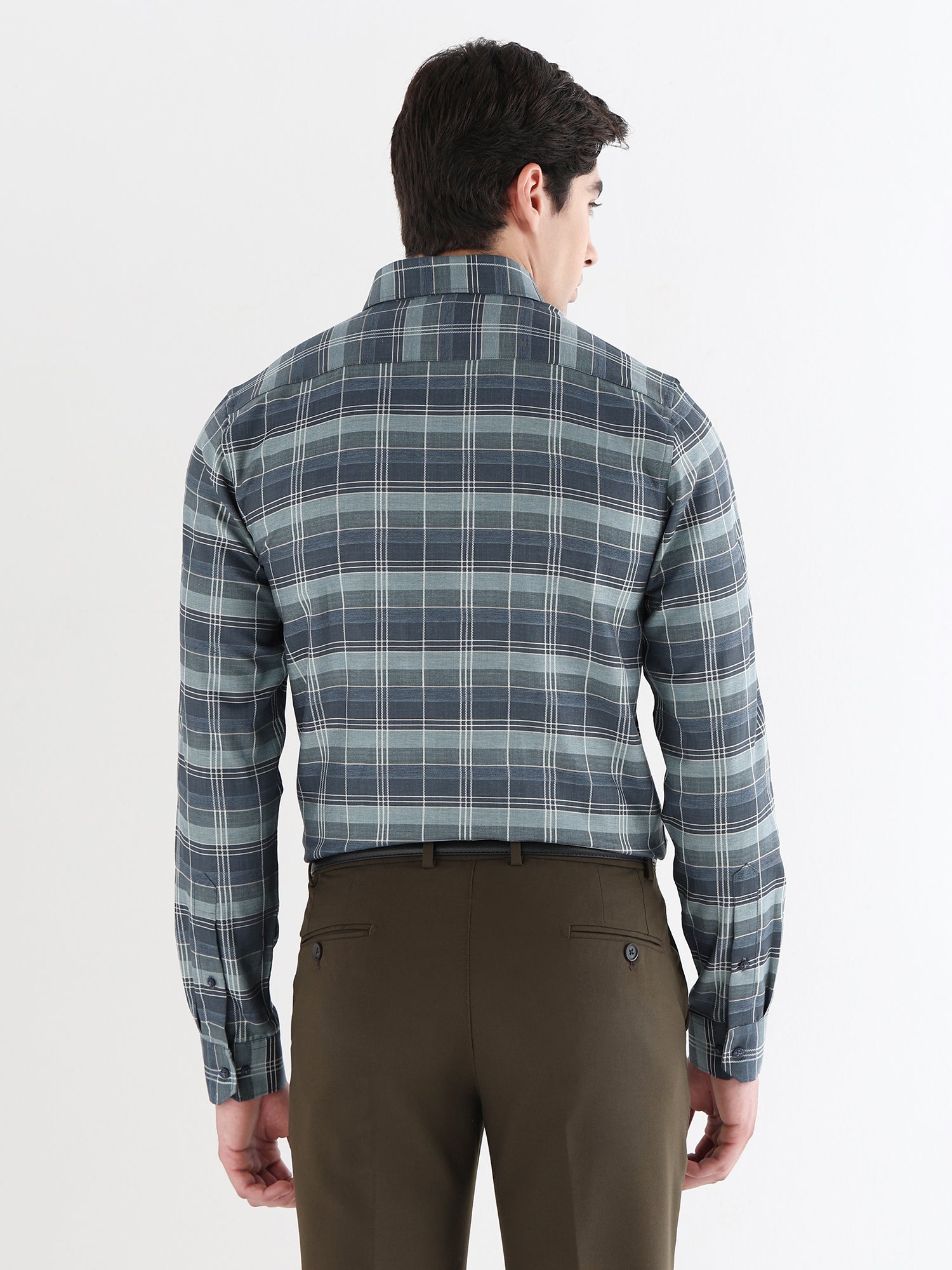 Men Comfort Fit Pure Cotton Checked Formal Shirt