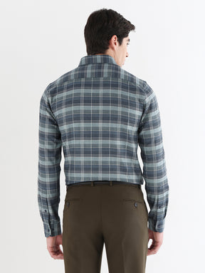 Men Comfort Fit Pure Cotton Checked Formal Shirt