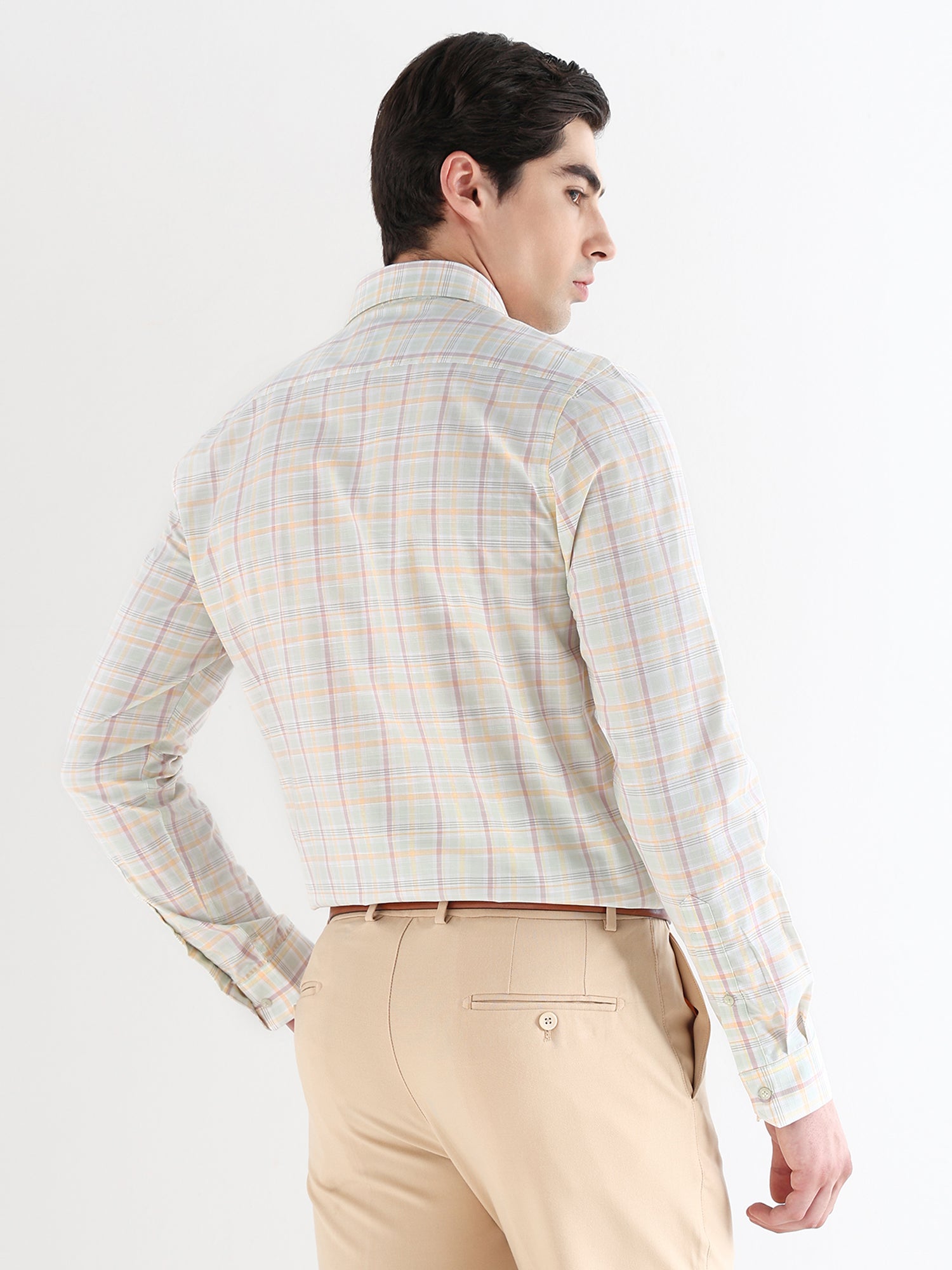 Men Comfort Fit Pure Cotton Checked Formal Shirt