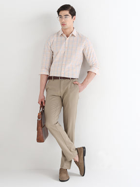 Men Comfort Fit Pure Cotton Checked Formal Shirt