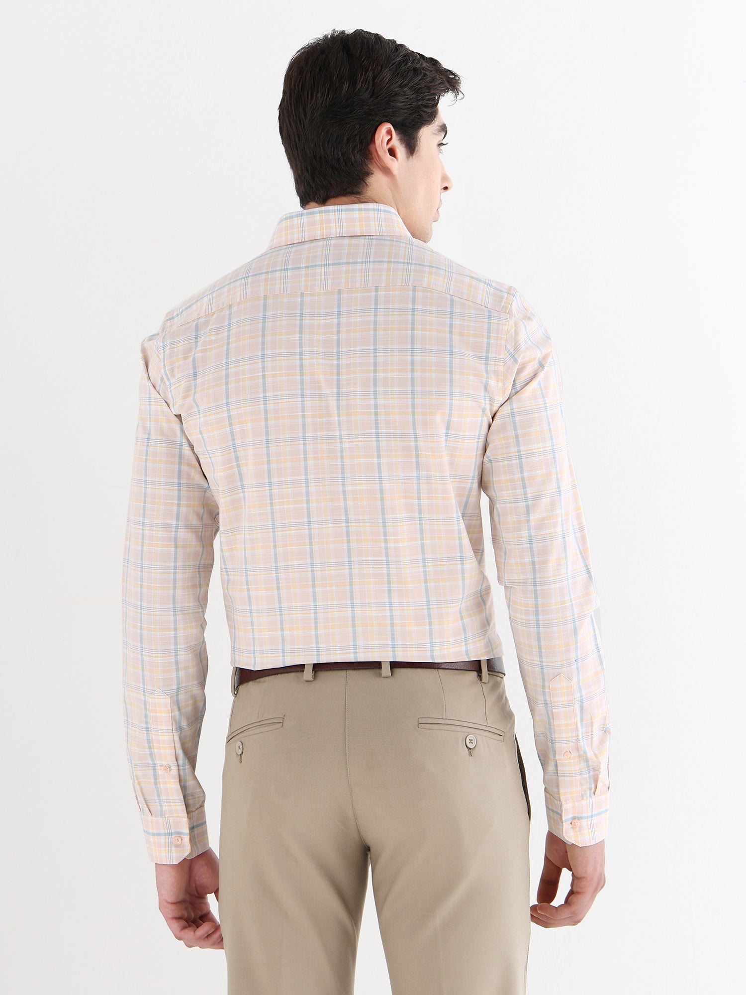 Men Comfort Fit Pure Cotton Checked Formal Shirt
