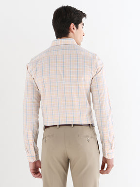 Men Comfort Fit Pure Cotton Checked Formal Shirt