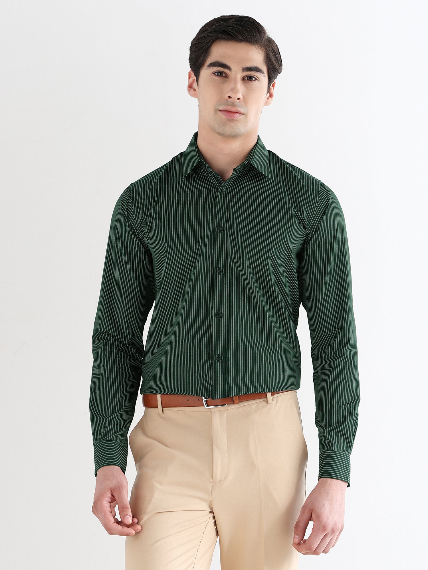 Men Comfort Fit Pure Cotton Checked Formal Shirt