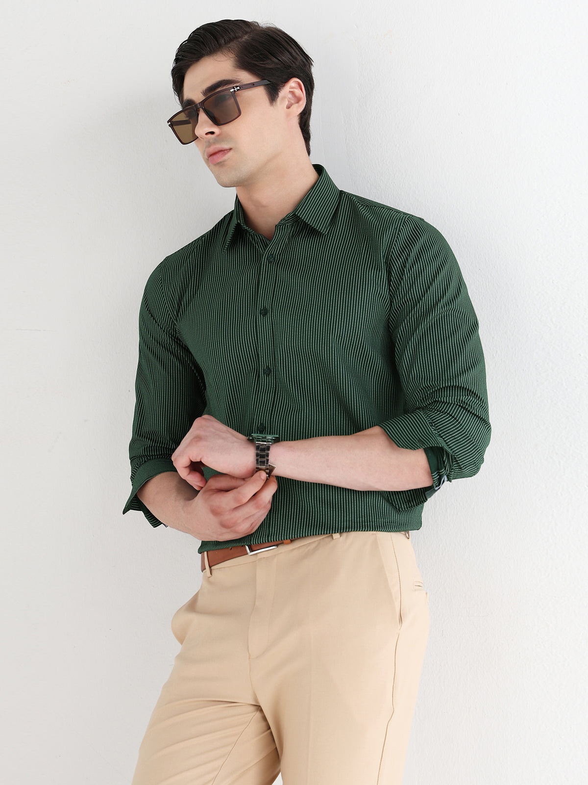 Men Comfort Fit Pure Cotton Checked Formal Shirt