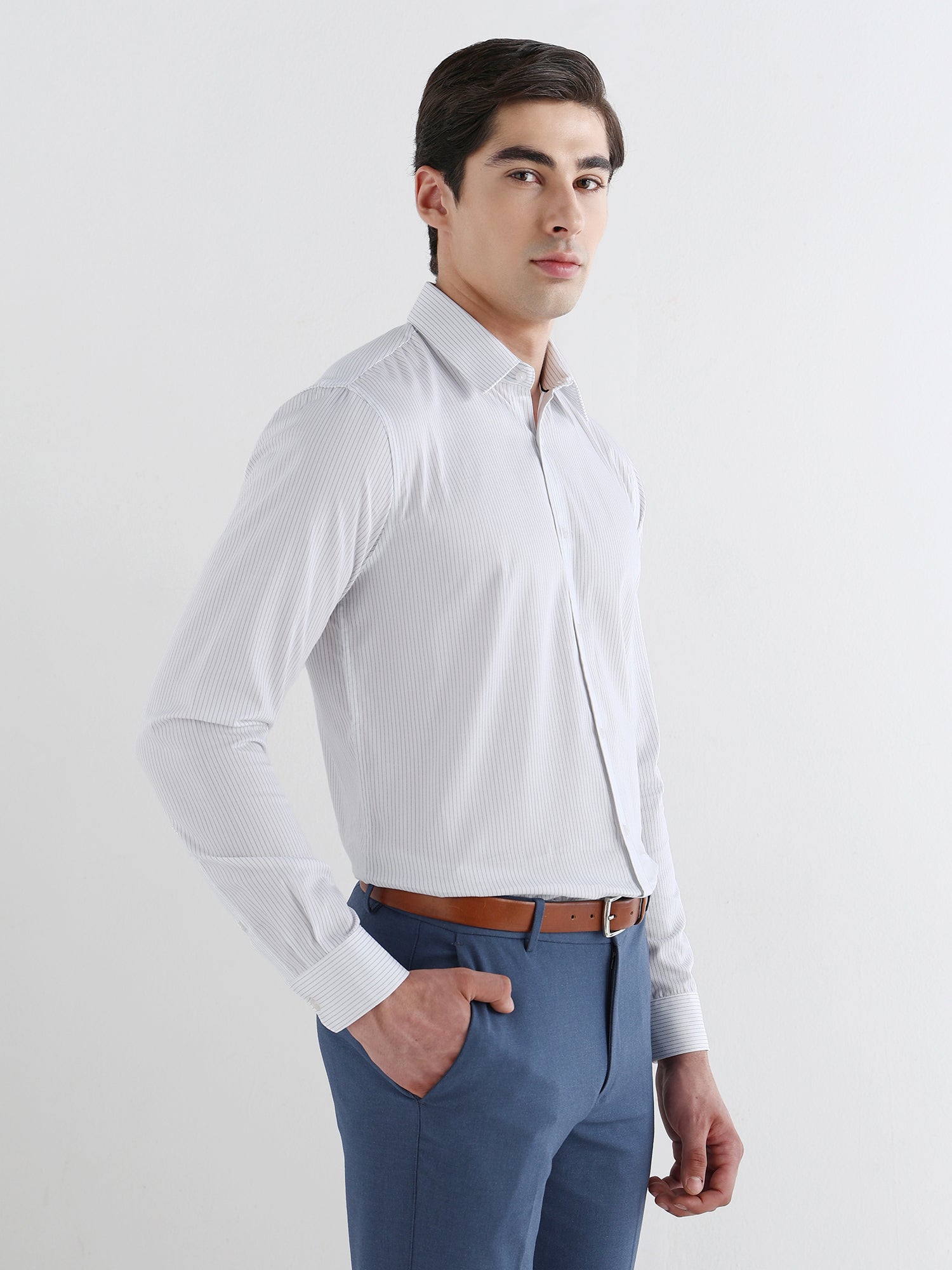 Men Comfort Fit Pure Cotton Striped Formal Shirt