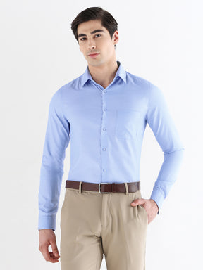Men Slim Fit Cotton Rich Solid Formal Shirt