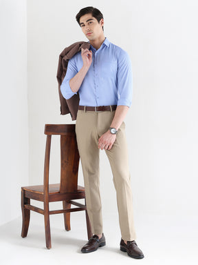 Men Slim Fit Cotton Rich Solid Formal Shirt