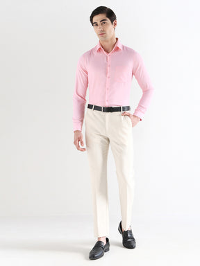 Men Slim Fit Cotton Rich Solid Formal Shirt