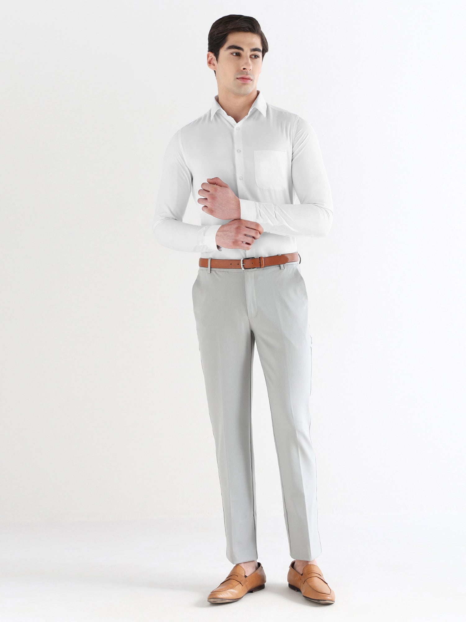 Men Slim Fit Cotton Rich Solid Formal Shirt