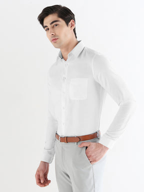 Men Slim Fit Cotton Rich Solid Formal Shirt