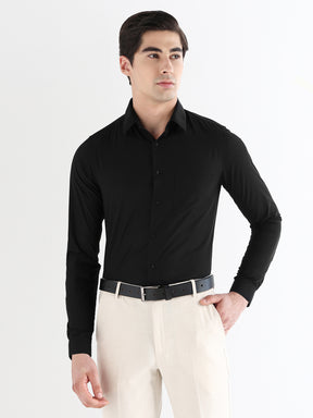 Men Slim Fit Extra Soft Solid Formal Shirt