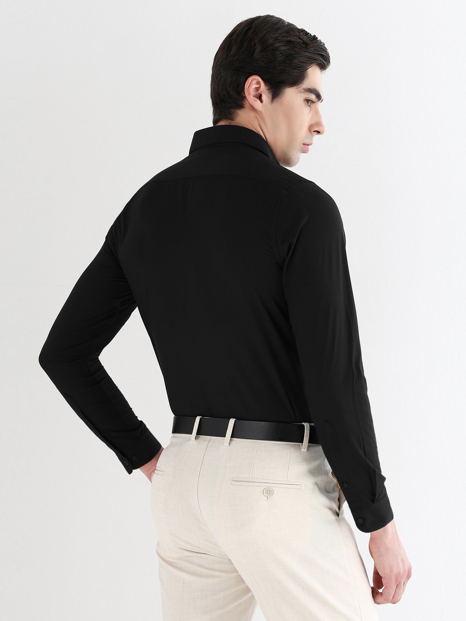 Men Slim Fit Extra Soft Solid Formal Shirt