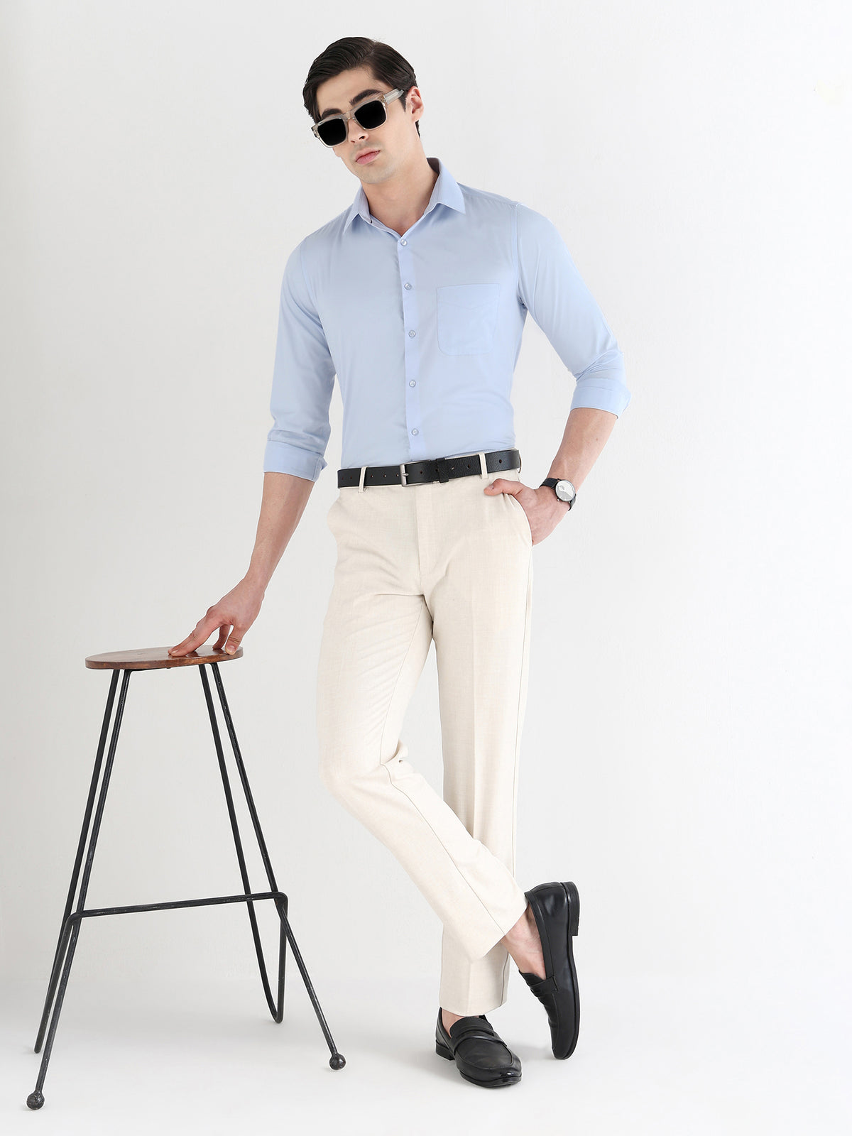 Extra Soft Solid Formal Shirt in Blue - Slim Fit